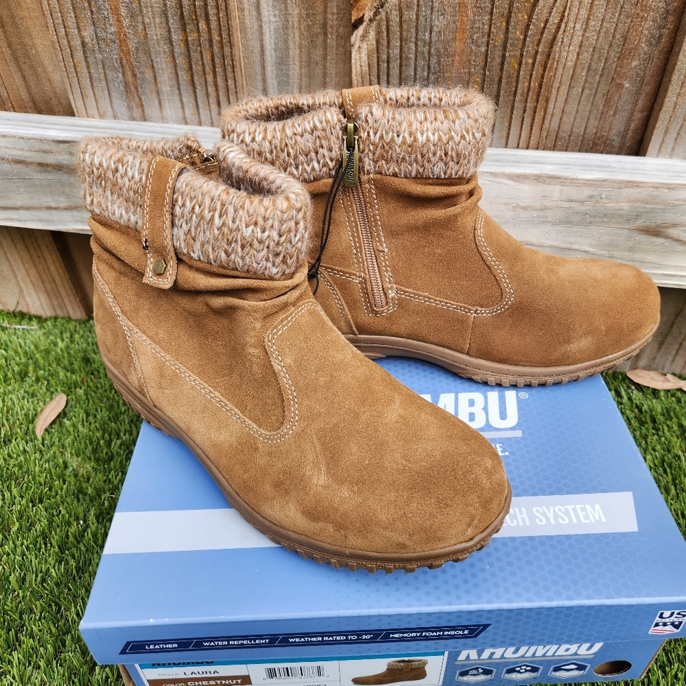 NIB size 10 Khombu Laura boots in chestnut color